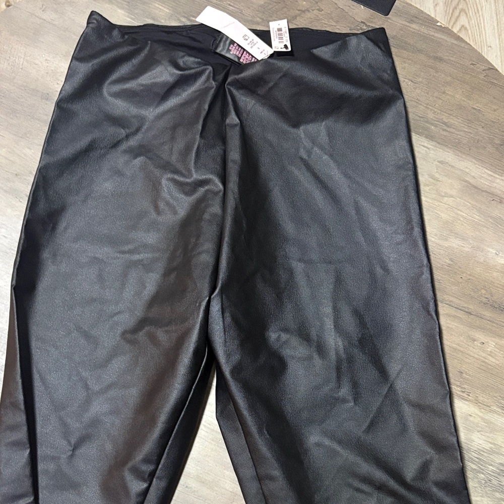 Victoria Secret Black Faux Leather Leggings